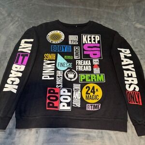 Bruno Mars Black Graphic Sweatshirt Long Sleeve Crewneck Sweatshirt 24K Magic